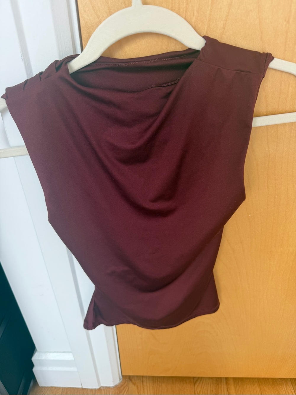 H&M Sleeveless Draped Bodysuit - Burgundy